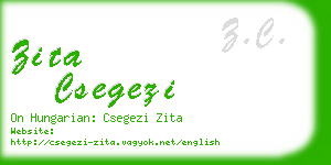 zita csegezi business card